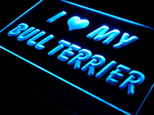I Love My Bull Terrier Dog Pet Neon Light Sign